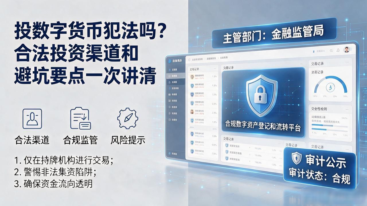 投数字货币犯法吗？合法投资渠道和避坑要点一次讲清
