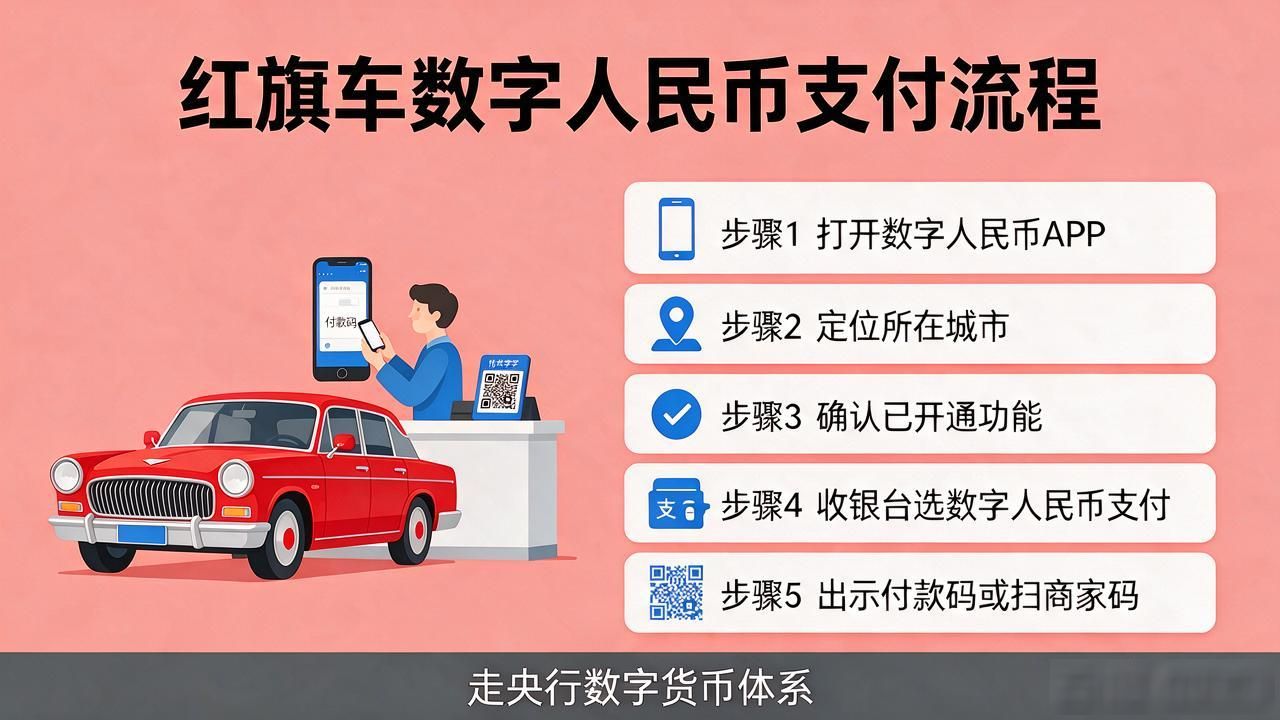红旗车能用数字人民币吗？一文讲透支付流程